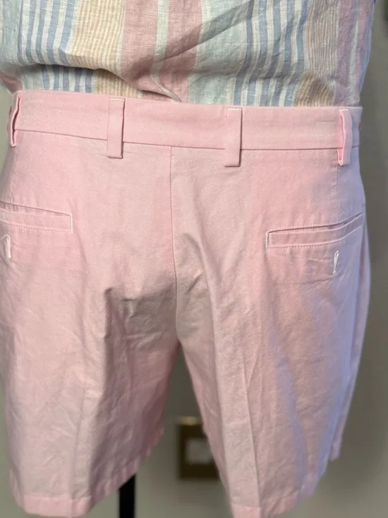 Brooks Brothers Pink Flat-Front Oxford Cloth Cotton Shorts - Picture 4 of 5